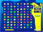 Play Juwelen 2 free online Match 3 game, image showing a grid of colorful jewels ready to be matched.