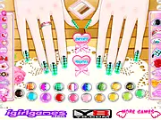 Pretty Manicure Try online game showcasing colorful nail polish, artistic designs, and accessories