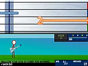 Screenshot of Super Crazy Guitar Maniac Deluxe 4 free online rhythm game showing notes streaming down the fretboard