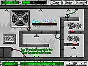 Electro Magnetic online puzzle game screenshot showing the magnetic ball, batteries, and the exit portal