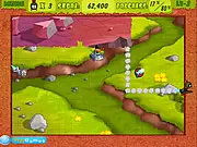 Marvin Versus Daffy game screenshot showing Marvin the Martian and Daffy Duck on a grid-like playfield, classic territory capture arcade game online