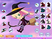 Blesilda Emo Witch Dress Up free online game - create gothic and punk outfits with a magic broom