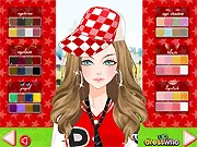 Varsity Jacket Dress Up game screenshot, girl wearing stylish varsity jacket, sporty chic outfit, fashion game free online