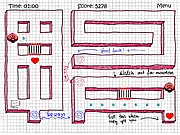Square-Man free online game, playing Pac-Man style arcade, retro maze chase on PlayArcadeHub