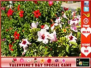 Valentine's Hidden Flowers free online game, close up of a romantic picture with red flowers needing to be found