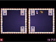 Screenshot of Psychout free online game, a pixelated platformer level with a character near an exit door and a key item