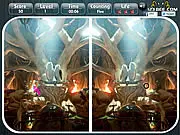 Screenshot of Legend of the Guardians Spot the Difference game, showing two fantasy-themed images side-by-side with subtle variations to find