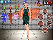 Cute Fashion Girl Dress Up game screen showing the girl with different fashionable dresses, accessories, and a variety of hairstyle options