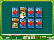 Dino Match game screen showing rows of face-down cards and a few face-up cards with colorful dinosaur images, free online memory game