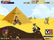Play Hill Blazer Reloaded free online bike racing game, showing a customizable rider speeding over a hill