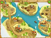 Island Tribe 3 free online time management game, tribal chieftain working to rebuild the village and rescue his kidnapped bride