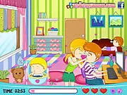 Babysitter's Love Story free online kissing game timing challenge
