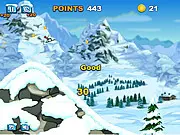 Avalanche Stunts Game free online snowboarding game, outrunning the avalanche, performing stunts for high score, play on PlayArcadeHub