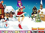 Luminous Christmas Dress Up free online fashion game screenshot with festive dresses on PlayArcadeHub