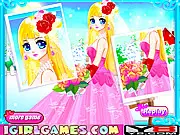 Perfect Winter Bride Style online game screenshot, bride Eliza in a white wedding dress and winter accessories, play free dress up