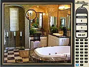 Screenshot of Bathroom Find The Numbers free online game showing a bathroom scene with hidden numbers to find