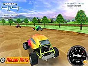 Rally Bugs free online racing game screenshot - fast-paced tournament with cartoon insect racers on a dirt track