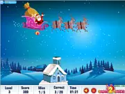 Flying Gifts Santa's Delivery free online game, Santa dropping presents into a chimney, Christmas themed arcade game, PlayArcadeHub