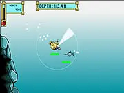 Deep Sea Hunter free online game screenshot, submarine exploring the dark and mysterious underwater world