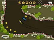 Screenshot of the Top Racing game, showing several brightly colored cars racing around a circuit track from a top-down, bird's-eye view.
