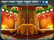 Two identical-looking Christmas scene images placed side-by-side, with subtle differences the player must spot in the free online game Merry Christmas - Spot the Difference