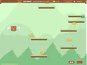 Totem Jump game screenshot showing a colorful totem character jumping between platforms high up in the sky. Play free online.