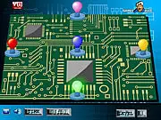 Circuit Bulbs online game screenshot showing a circular pattern of light bulbs in a memory challenge
