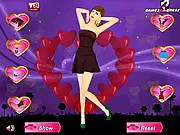 Love Girl Dress Up online game screenshot showing a girl model and various romantic dresses and accessories