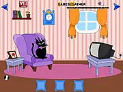 Gathe Escape: Cat Room online game screenshot showing an escape room environment with various cat-themed items and puzzles