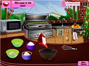 Christmas Fruit Cake online cooking game screenshot, free festive dessert baking game, holiday recipe on PlayArcadeHub