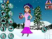 Merry Christmas Girl Dress Up free online fashion game, girl in a festive holiday outfit, Christmas costume selection