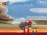 Toys Transporter 2 free online driving game, delivering presents across rough terrain, physics cargo truck simulator