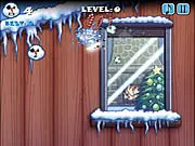 Snowman Cut arcade game screen showing several snowmen and rocks in the air ready to be sliced. Play free online.