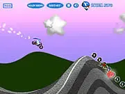 Stunt Rider Online gameplay screenshot - motorcycle performing a high jump or backflip on a stunt track