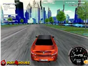 Virtual Rush 3D racing game screenshot, 3D car racing on a circuit track, player competing in Time Trial mode, play free online racing game