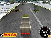 Wagon Dash 3D game screenshot, heavy freight wagons racing on a track, free 3D driving game