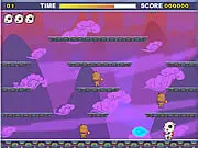 The Rock free online arcade game, play as a cow in a space car, destroy demon bandits