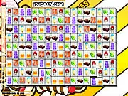 Candy Tiles match 3 game screenshot showing colorful desserts like cupcakes and candies lined up on a puzzle board ready to be matched in a free online game