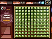Grid of letters for a word search puzzle with a highlighted word in the free online game New Year Word Puzzle
