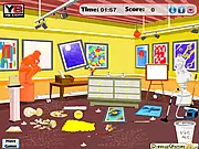 Art Gallery Brush Up free online cleaning game, tidying up an art museum, time management games on PlayArcadeHub