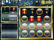 Screenshot of Memory Balls: New Year Puzzle online game board with festive ornaments