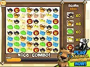 Creature Keepers free match 3 puzzle game with cute animal icons, play online on PlayArcadeHub