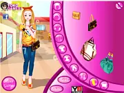 Screenshot of the College Girl Styles free online dress up game showing a stylish female student ready for class