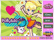Polly Pocket Hidden Stars free online game screenshot, player searching for hidden stars in an image of Polly Pocket, play hidden object puzzle game