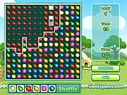The game board of FlipFruit showing various colorful fruit icons and a menu for selecting the next fruit type. Play FlipFruit free matching puzzle game.