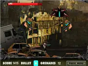 Ben 10 City Battle online game screenshot, Ben 10 fighting alien monsters in a city street, free action adventure game