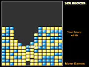 The game screen of LOL Blocks showing stacks of multi-colored blocks with a group being matched and broken. Play LOL Blocks free match 2 game.