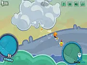 Rock n Roll game character jumping over an obstacle in a fast-paced, high-score online game