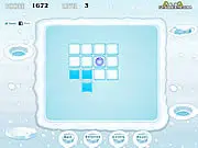 Polar Puzzle Cubes game screenshot, guiding an ice ball across a grid to turn squares into ice cubes in a free online logic game
