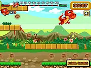 Dino Super Jump free online game. Play as a dinosaur running and jumping to collect gold coins and catch a thief on PlayArcadeHub.